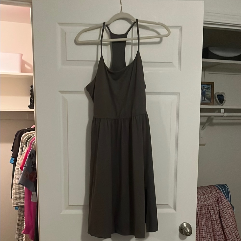 Casual and Sporty Brown Spaghetti Strap Dress